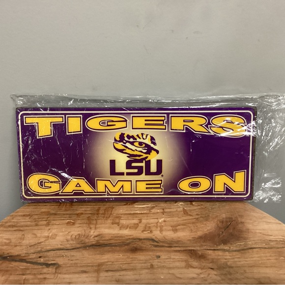 New - LSU Tigers Game On - Desk Top - Shelf or Wall Hang Sign - Official Product - Picture 2 of 10